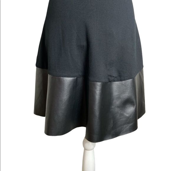 Rosie Harlow Black Knit and Faux Leather Dress NWT - Picture 2 of 6